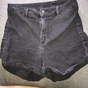 black high waisted shorts